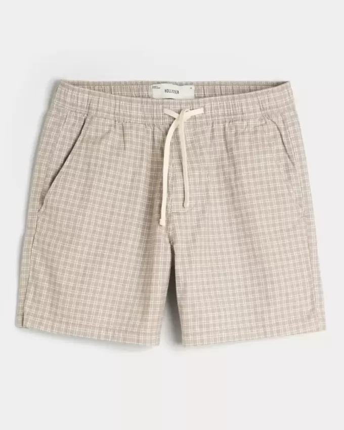 Schlupfshorts aus Leinenmischung bis zur Mitte des Oberschenkels Schlupfshorts aus Leinenmischung bis zur Mitte des Oberschenkels