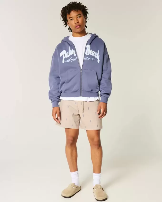 Schlupfshorts mit Hummermuster bis zur Mitte des Oberschenkels Schlupfshorts mit Hummermuster bis zur Mitte des Oberschenkels