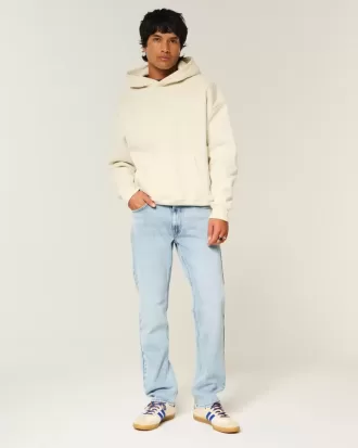 Schmale, gerade Jeans in heller Waschung