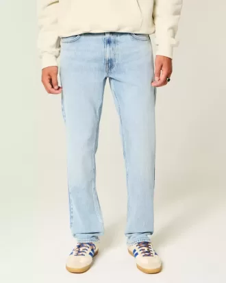 Schmale, gerade Jeans in heller Waschung