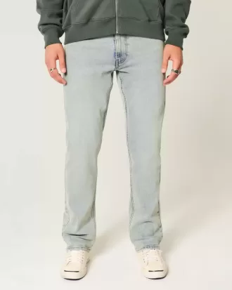 Schmale, gerade Jeans in heller Waschung