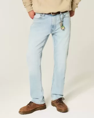 Schmale, gerade Jeans in heller Waschung