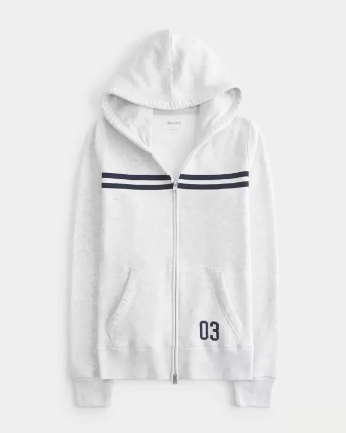 Schmaler gestreifter Kapuzenpullover mit Reißverschluss Schmaler gestreifter Kapuzenpullover mit Reißverschluss