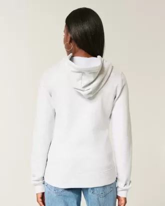 Schmaler Kapuzenpullover mit Reißverschluss und Grafik „2001“