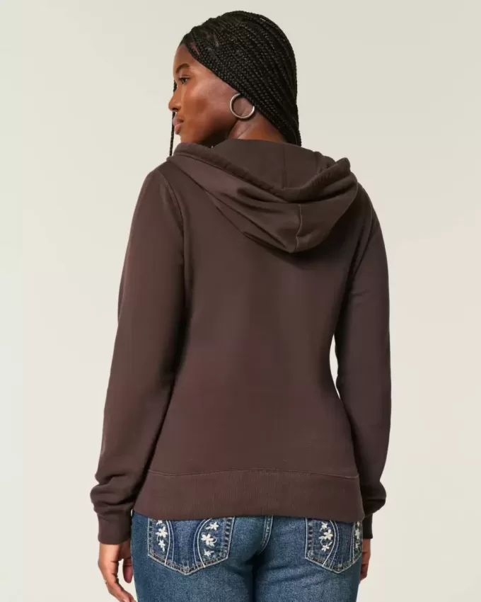Schmaler Kapuzenpullover mit Reißverschluss und Grafik von 1997