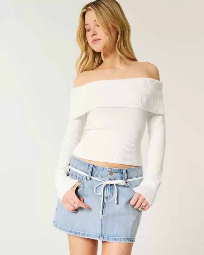 Schulterfreier Pullover Schulterfreier Pullover