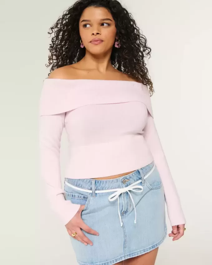 Schulterfreier Pullover Schulterfreier Pullover