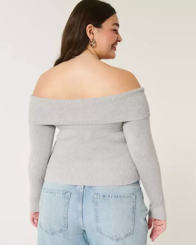 Schulterfreier Pullover Schulterfreier Pullover