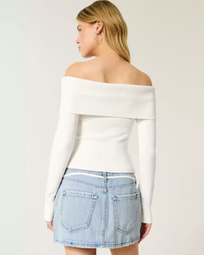 Schulterfreier Pullover Schulterfreier Pullover