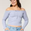 Schulterfreier Zopfmusterpullover Schulterfreier Zopfmusterpullover