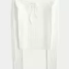 Schulterfreier Zopfmusterpullover Schulterfreier Zopfmusterpullover