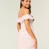 Schulterfreies A-Linien-Minikleid mit Rüschen