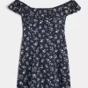 Schulterfreies A-Linien-Minikleid mit Rüschen
