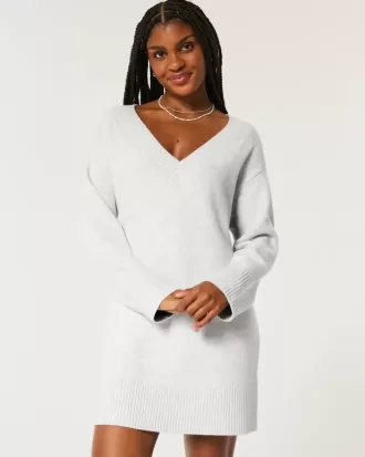 Schulterfreies Jersey-Sweatkleid