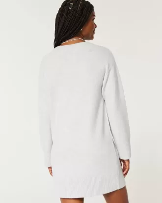 Schulterfreies Jersey-Sweatkleid