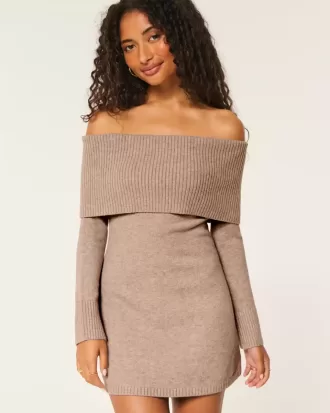 Schulterfreies Skater-Pulloverkleid