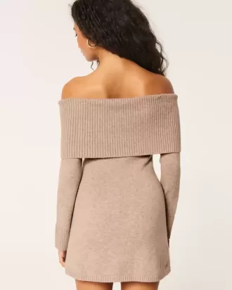 Schulterfreies Skater-Pulloverkleid