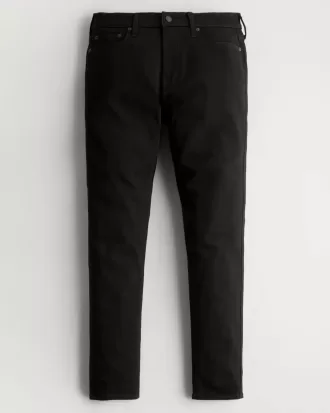 Schwarze, nicht verblassende, sportliche Skinny-Jeans