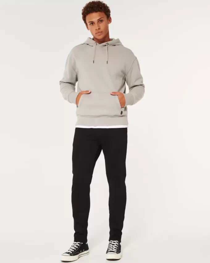 Schwarze, nicht verblassende, sportliche Skinny-Jeans