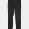 Schwarze Skinny Jeans mit mittelhohem Bund und verwaschenem Schnitt Schwarze Skinny Jeans mit mittelhohem Bund und verwaschenem Schnitt