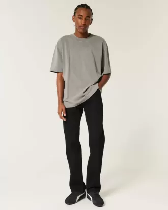 Schwarze Straight Jeans ohne Verblassen