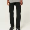 Schwarze Straight Jeans ohne Verblassen Schwarze Straight Jeans ohne Verblassen