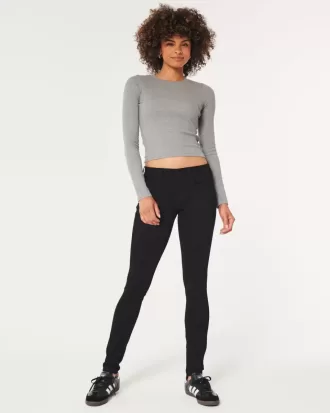 Schwarze Super Skinny Jeans mit niedrigem Bund