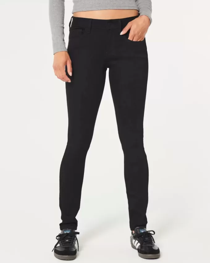 Schwarze Super Skinny Jeans mit niedrigem Bund Schwarze Super Skinny Jeans mit niedrigem Bund