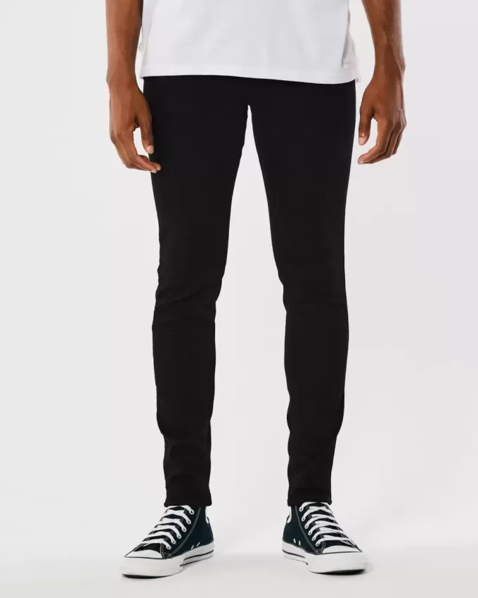 Schwarze, verblassungsfreie Super Skinny Jeans