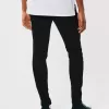 Schwarze, verblassungsfreie Super Skinny Jeans