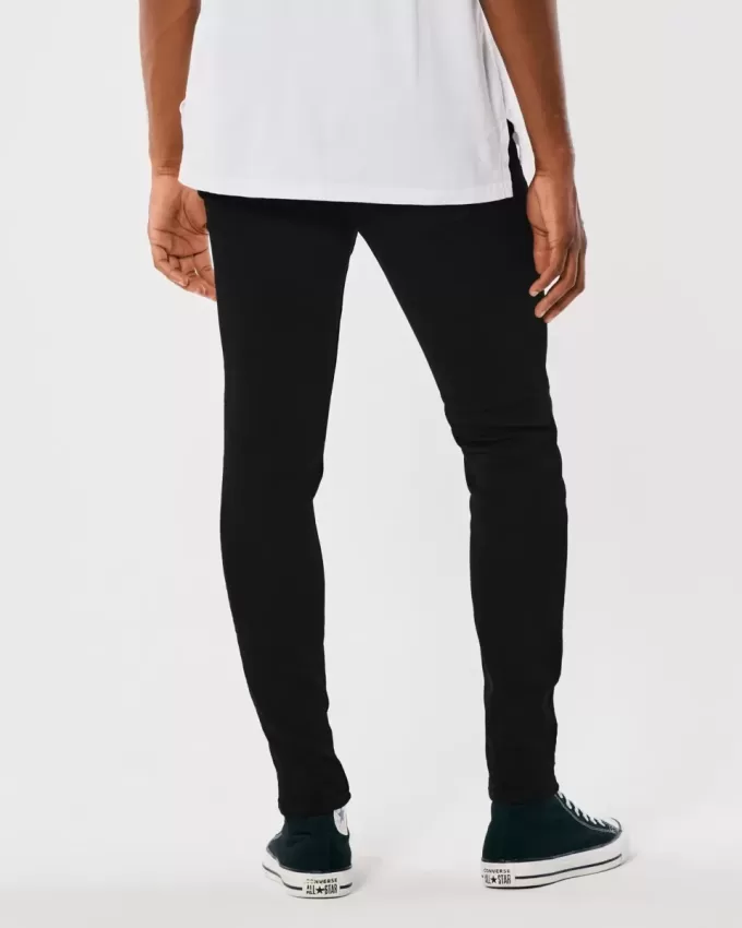 Schwarze, verblassungsfreie Super Skinny Jeans