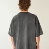 Schweres Baggy-Crop-T-Shirt mit Detroit-Football-Grafik Schweres Baggy-Crop-T-Shirt mit Detroit-Football-Grafik