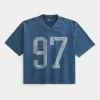Schweres Baggy Crop Varsity Football-T-Shirt mit Grafik Schweres Baggy Crop Varsity Football-T-Shirt mit Grafik