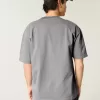 Schweres, verwaschenes T-Shirt mit Rundhalsausschnitt Schweres, verwaschenes T-Shirt mit Rundhalsausschnitt