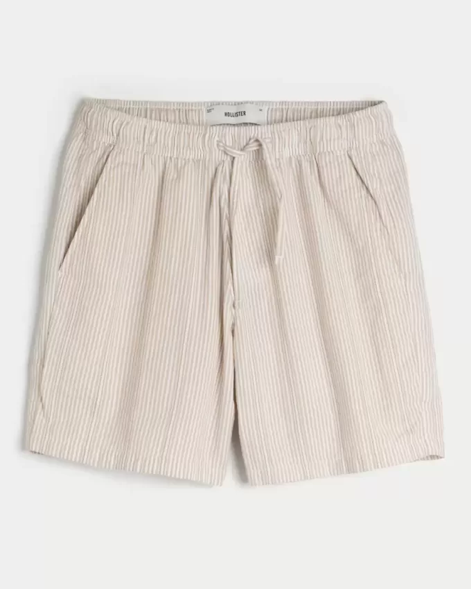 Seersucker-Shorts über dem Knie