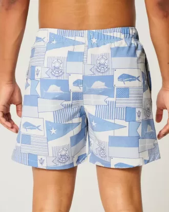 Seersucker Volley Badehose bis zur Mitte des Oberschenkels