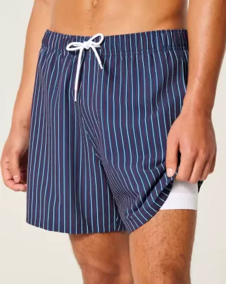 Seersucker Volley Badehose bis zur Mitte des Oberschenkels