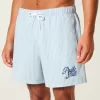 Seersucker Volley Badeshorts bis zur Mitte des Oberschenkels Seersucker Volley Badeshorts bis zur Mitte des Oberschenkels
