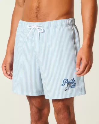 Seersucker Volley Badeshorts bis zur Mitte des Oberschenkels