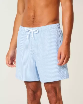 Seersucker Volley Badeshorts bis zur Mitte des Oberschenkels