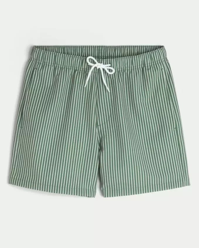 Seersucker Volley Badeshorts bis zur Mitte des Oberschenkels Seersucker Volley Badeshorts bis zur Mitte des Oberschenkels