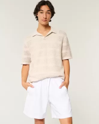 Shorts aus Leinenmischung über dem Knie