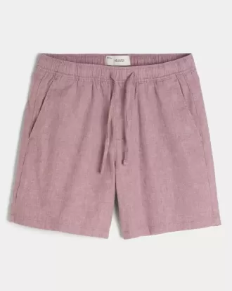 Shorts aus Leinenmischung über dem Knie