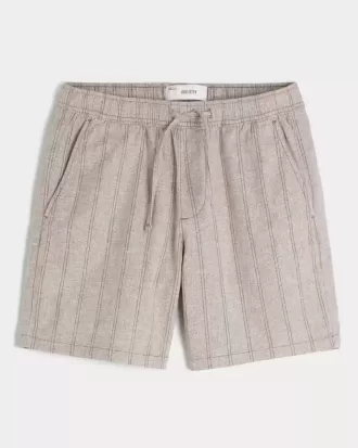 Shorts aus Leinenmischung über dem Knie
