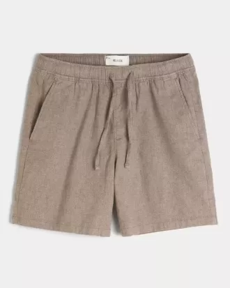 Shorts aus Leinenmischung über dem Knie