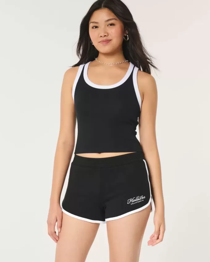 Shorts mit hohem Bund und Logo Shorts mit hohem Bund und Logo