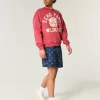 Shorts zum Überziehen mit amerikanischem Flaggenmuster bis zur Mitte des Oberschenkels