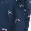 Shorts zum Überziehen mit amerikanischem Flaggenmuster bis zur Mitte des Oberschenkels