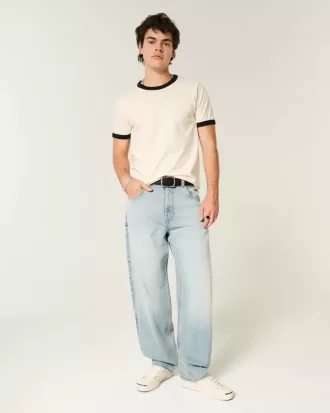 Skater-Baggy-Jeans in heller Waschung