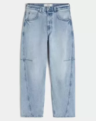 Skater-Baggy-Jeans mit heller Waschung und Nähten